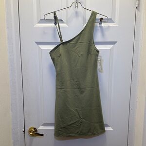 Abercrombie & Fitch Olive One Shoulder Travler Dress